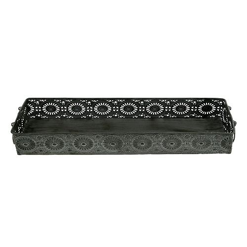 Floristik24 Metallaskbricka grå 40,5 cm x 12,5 cm x 5 cm