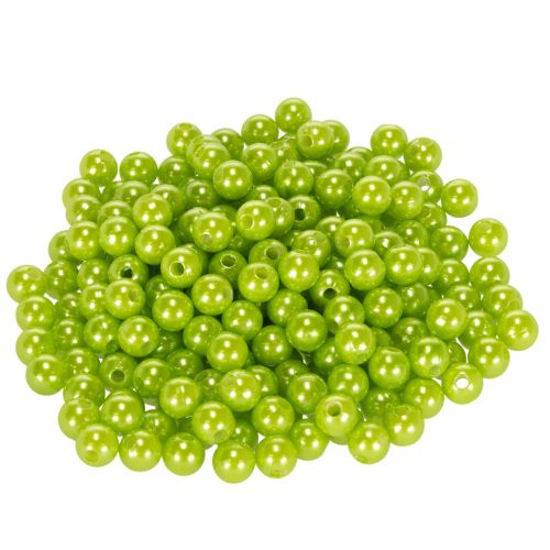 Dekorativa pärlor, äppelgrön, Ø8mm, 250 stycken