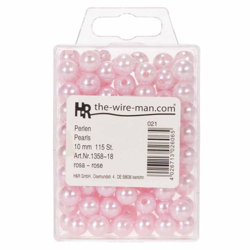 Dekorpärlor Ø10mm rosa 115 st