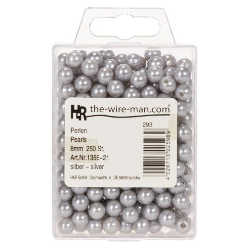 Dekorativa pärlor Ø8mm silver