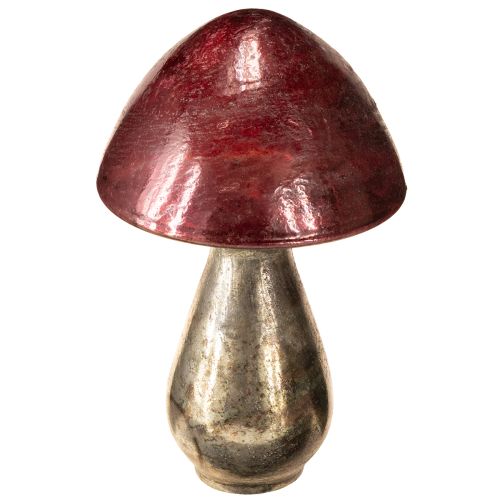 Floristik24 Dekorativ svamp röd stor glas höstdekoration Ø14cm H23cm