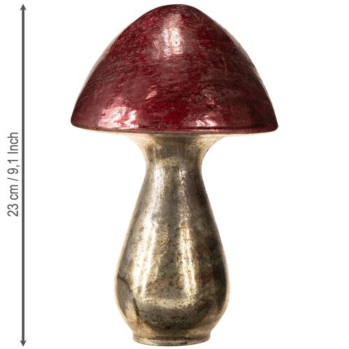 Artikel Dekorativ svamp röd stor glas höstdekoration Ø14cm H23cm