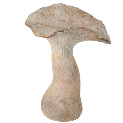 Dekorativ höstdekoration i gjuten sten med svamp, gråtvättad, 19×15 cm, H23 cm