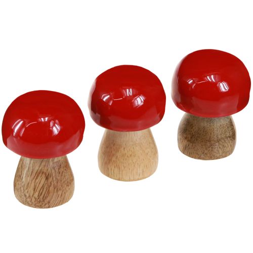 Dekorativa svampar rödlackerade träsvampar champinjoner H5cm Ø4cm 6 st