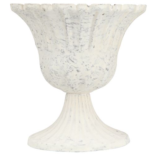 Floristik24 Dekorativ kopp Antik Vit Metall Bägare Shabby Chic Ø12cm H12cm