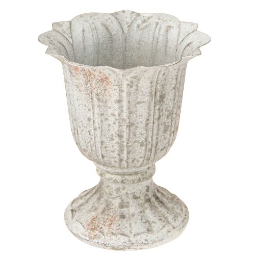Floristik24 Dekorativ trofé metall kalk vintage look grå vit H14,5cm