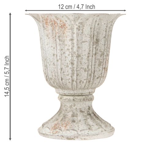 Artikel Dekorativ trofé metall kalk vintage look grå vit H14,5cm