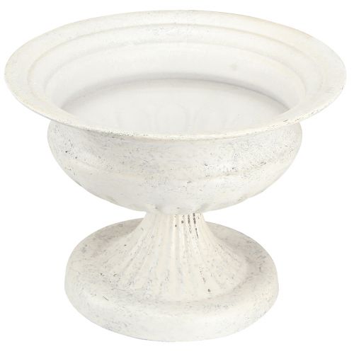 Floristik24 Dekorativ troféskål antik metallkopp vit Ø20cm H15cm
