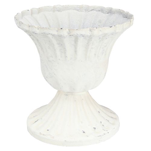 Floristik24 Dekorativ kopp Shabby Chic Chalice Vit Ø8cm H8,5cm 2st