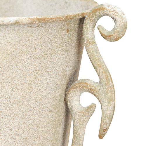 Artikel Dekorativ trofévas antik med handtag metallgrå Ø15cm H59cm