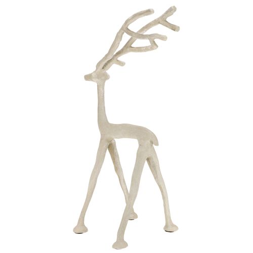 Artikel Dekorativ renfigur i metall, hjort, grå lera, optik, H35cm