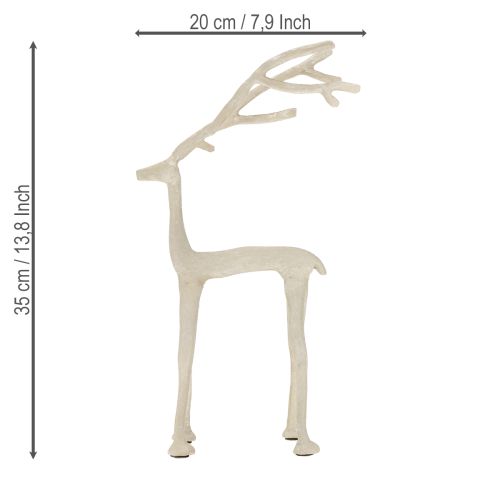 Artikel Dekorativ renfigur i metall, hjort, grå lera, optik, H35cm