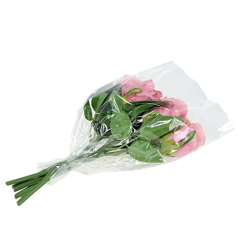 Floristik24 Deco rose Ø6cm rosa L30cm 6st