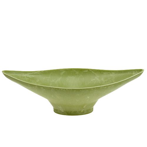 Floristik24 Dekorativ skål 34cm x 17,5 cm H10cm ljusgrön, 1 st