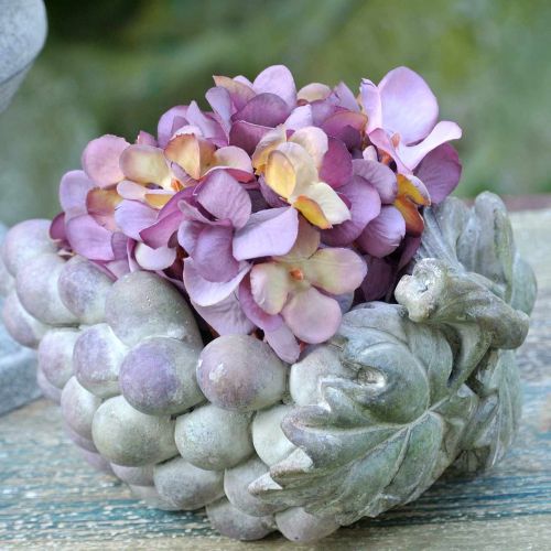 Floristik24 Dekorativ skål druvor grå lila kräm 19×14cm H9,5cm