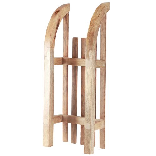 Artikel Dekorativ släde trä naturlig bordsdekoration vinter mangoträ 60×23×15cm