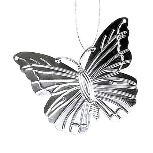 Artikel Dekorativa fjärilar för att hänga silver 5 cm 36 st