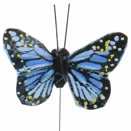 Artikel Dekorativa fjärilar på tråd mångfärgade 5,5 cm 24st