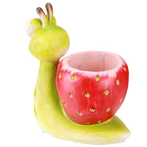 Artikel Dekorativ snigelblomkruka jordgubb keramik grön röd 15,5 cm