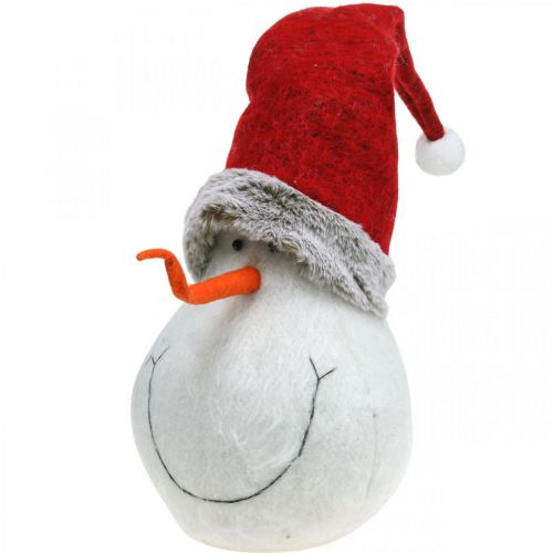 Floristik24 Deco snögubbe med hatt Adventsdekoration Julfigur H38cm