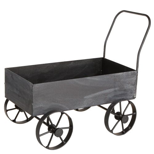Artikel Dekorativ skottkärra växtlåda metall antracit L30cm