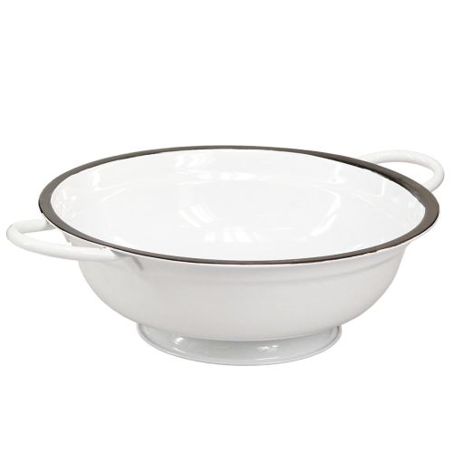 Floristik24 Dekorativ Skål Metall i Vit Svart Vintage Ø20,5cm 3st