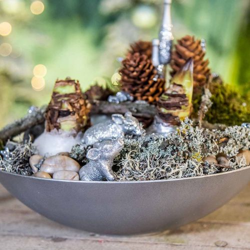Floristik24 Deco gris nyårsafton dekoration silver glitter 3,5cm 2st