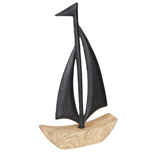 Artikel Dekorativ segelbåt trämetall i natursvart H30,5cm