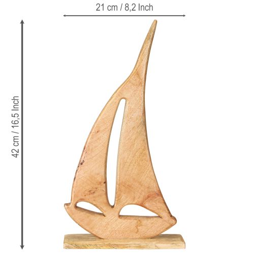 Artikel Dekoration Segelbåt Trä på Bas Natural Maritime H57,5cm