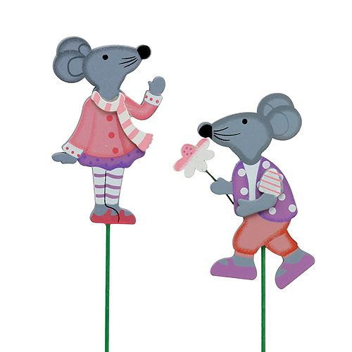 Floristik24 Dekorativ pluggmus med blomma 8,5 cm 14 st