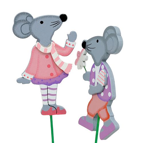 Floristik24 Dekorativ pluggmus med blomma 8,5 cm 14 st