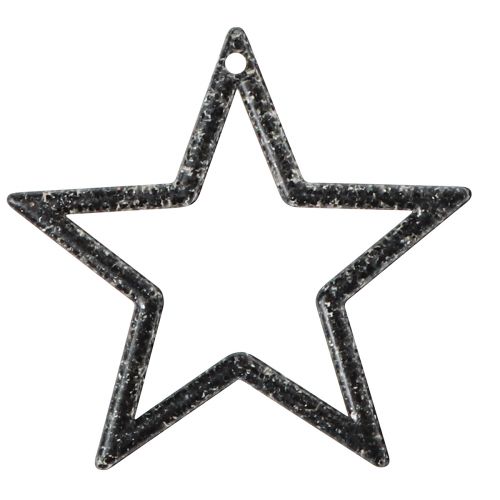 Artikel Dekorativ stjärna svart glitter bordsdekoration jul 4,5cm 120 st