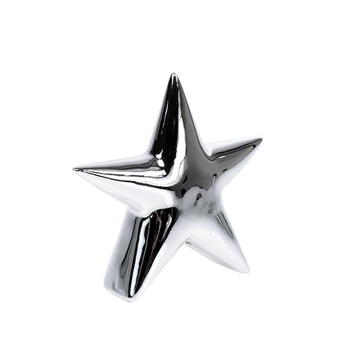 Floristik24 Deco stjärna silver stående 12cm 2st