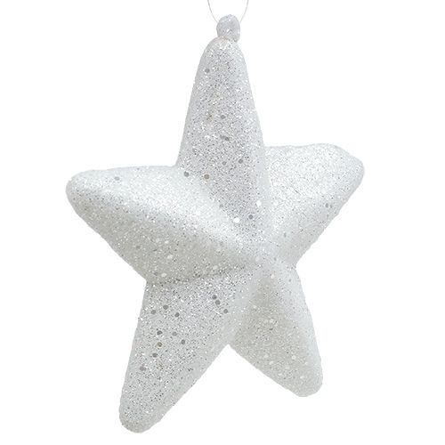 Artikel Dekorativ stjärna vit att hänga 20 cm