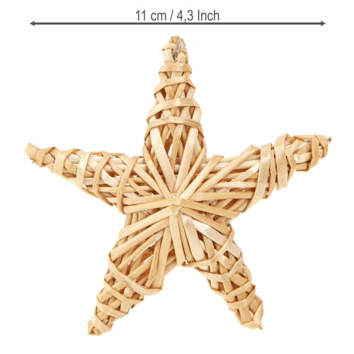 Artikel Dekorativa stjärnor julgransdekorationer rotting naturfärgade 11 cm 6 st