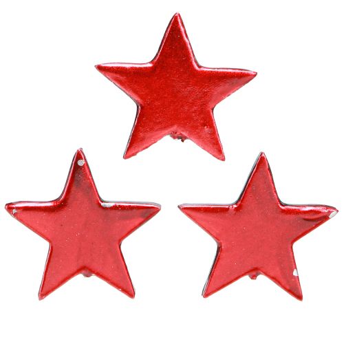 Dekorativa stjärnor Röd Metallic Scatter Dekoration – 2nd Choice – Ø5cm 36 st