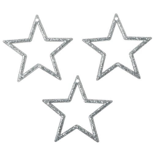 Artikel Dekorstjärnor silver glitter julstjärnor 4,5cm 120 st