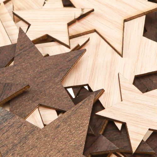 Artikel Dekorativa julstjärnor naturbrun Ø3,5–5,5cm 48 st