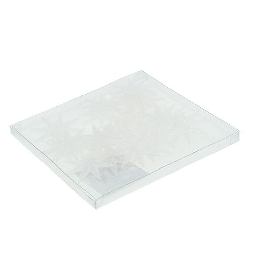 Floristik24 Dekorstjärnor vita Ø5cm 20 st