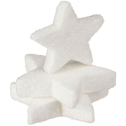 Artikel Dekorstjärnor vit glitter strössel dekoration jul 4/5cm 36 st