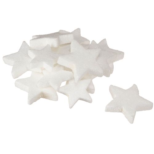 Artikel Dekorstjärnor vit glitter strössel dekoration jul 4/5cm 36 st