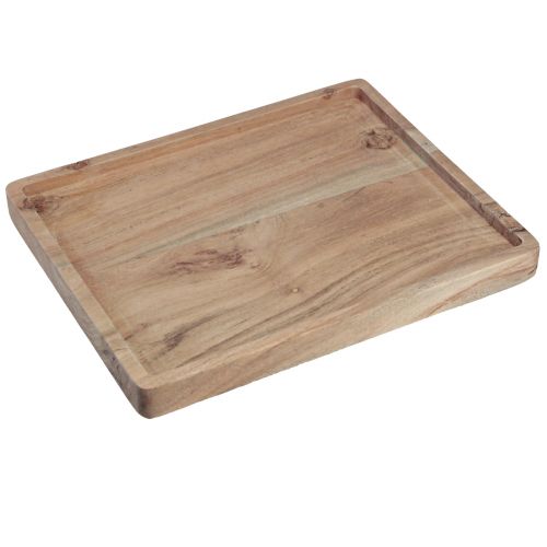 Artikel Dekorativ bricka akaciaträ rektangulär natur 30×25cm