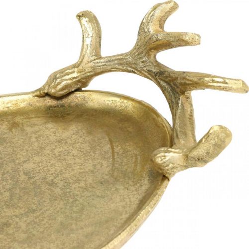 Artikel Dekorativ bricka guld hjorthorn vintage bricka oval L35×B17cm