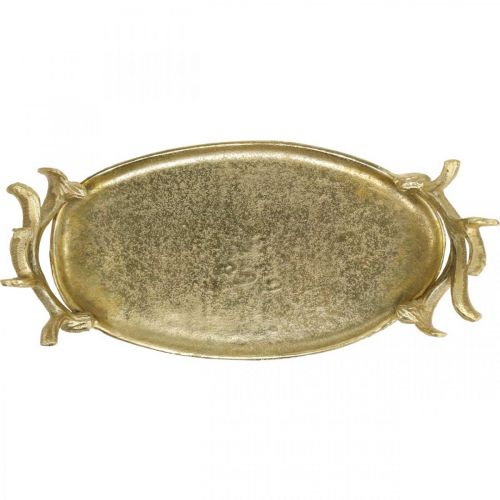 Artikel Dekorativ bricka guld hjorthorn vintage bricka oval L35×B17cm