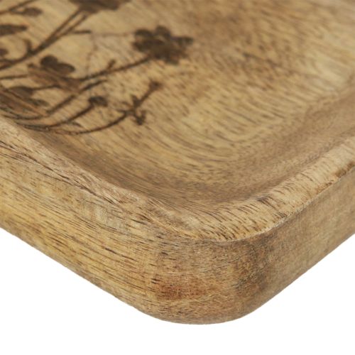Artikel Dekorativ träbricka med blommönster mangoträ 20×15,5cm