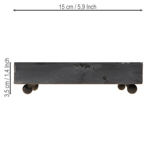 Artikel Dekorativ bricka metall svart grå tvättad 15×15cm 2 st