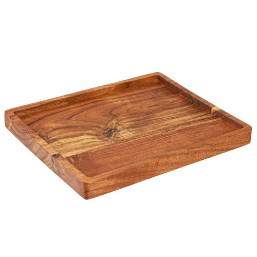 Artikel Dekorativ bricka serveringsbricka trä akaciaoljad 30x25cm