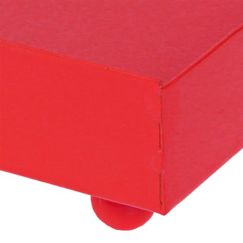 Artikel Dekorativ bricka fyrkantig röd metallbricka 15×15 cm 2 st