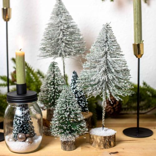 Floristik24 Dekorativa granar, vinterdekorationer, julgran, advent H30 / 32cm Ø13,5cm uppsättning med 3