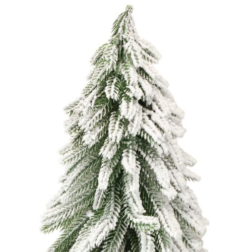 Floristik24 Dekorativ julgransfot snötäckt med bark Ø20cm H50cm